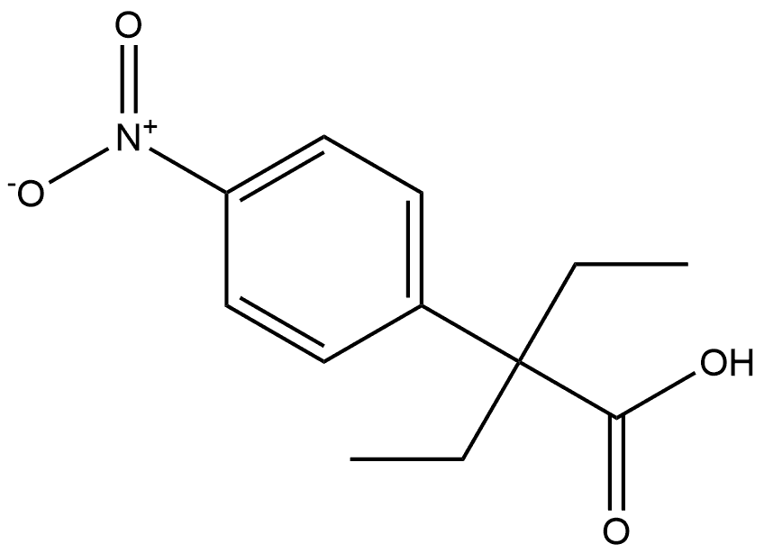 Benzeneacetic acid, α,α-diethyl-4-nitro- Structure