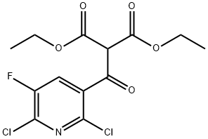 Propanedioic acid, 2-[(2,6-dichloro-5-fluoro-3-pyridinyl)carbonyl]-, 1,3-diethyl ester Structure