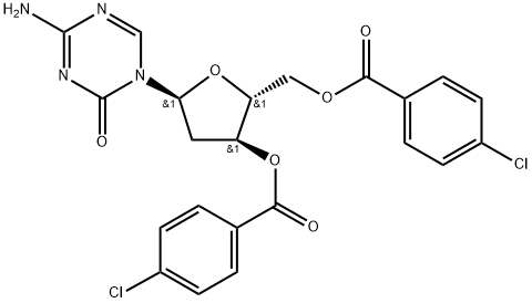 4-Amino-1-[3,5-bis-O-(4-chlorobenzoyl)-2-deoxy-α-D-erythro-pentofuranosyl]-1,3,5-triazin-2(1H)-one Structure