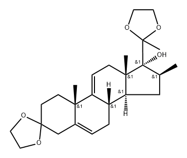17-Hydroxy-16-methylpregna-5,9(11)-diene-3,20-dione 3,20-diethyleneketal Structure