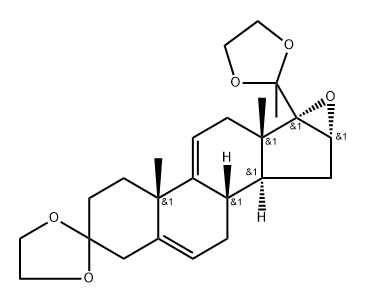 16,17-Epoxypregna-5,9(11)-diene-3,20-dione cyclic bis(1,2-ethanediyl acetal) Structure