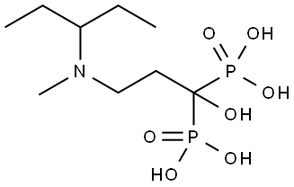 (1-hydroxy-3-(methyl(pentan-3-yl)amino)propane-1,1-diyl)bis(phosphonic acid) Structure