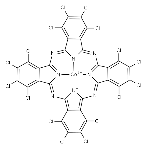 Cobalt, [1,2,3,4,8,9,10,11,15,16,17,18,22,23,24,25-hexadecachloro-29H,31H-phthalocyaninato(2-)-κN29,κN30,κN31,κN32]-, (SP-4-1)- Structure