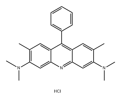 3,6-Acridinediamine, N3,N3,N6,N6,2,7-hexamethyl-9-phenyl-, hydrochloride (1:1) Structure