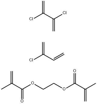 2-Propenoic acid, 2-methyl-, 1,2-ethanediyl ester, polymer with 2-chloro-1,3-butadiene and 2,3-dichloro-1,3-butadiene Structure