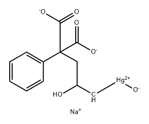 2-[2-Hydroxy-3-[hydroxymercurio(II)]propyl]-2-(phenyl)malonic acid disodium salt Structure