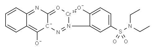 Chromium, [3-[[2,3-dihydro-4-hydroxy-2-(oxo-κO)-3-quinolinyl]azo-κN1]-N,N-diethyl-4-(hydroxy-κO)benzenesulfonamidato(3-)]- Structure