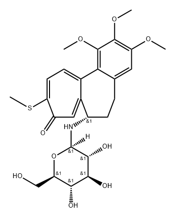 (S)-7-[(β-D-Glucopyranosyl)amino]-6,7-dihydro-1,2,3-trimethoxy-10-(methylthio)benzo[a]heptalen-9(5H)-one Structure