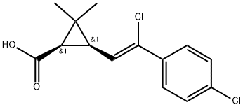 3-[2-chloro-2-(4-chlorophenyl)ethenyl]-2，2-dimethyl cyclopropane carboxylic acid Structure