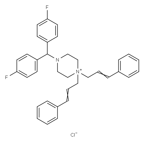 IMp. C (EP): (4-(DiphenylMethyl)-1,1-bis[(E)-3-phenylprop-2-enyl]piperaziniuM Chloride Structure
