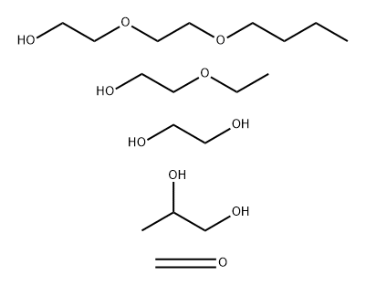 Formaldehyde, reaction products with 2-(2-butoxyethoxy)ethanol, 2-ethoxyethanol, ethylene glycol and propylene glycol Structure