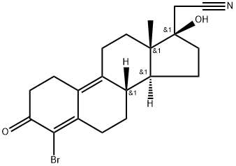 (17α)-4-Bromo-17-hydroxy-3-oxo-19-norpregna-4,9-diene-21-nitrile Structure