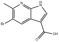 1H-Pyrrolo[2,3-b]pyridine-3-carboxylic  acid,  5-bromo-6-methyl- Structure