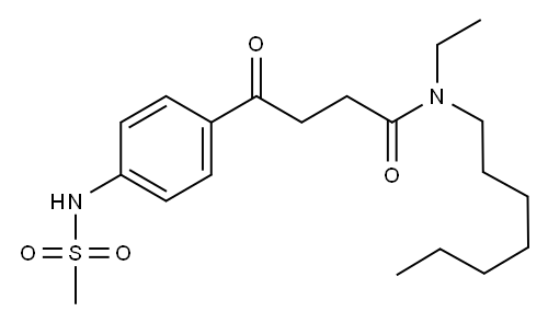 N-Ethyl-N-heptyl-4-[(4-Mesylamino)phenyl]-4-oxobutanamide Structure