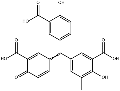 5-[(3-Carboxy-4-hydroxyphenyl)(3-carboxy-4-oxo-2,5-cyclohexadien-1-ylidene)methyl]-2-hydroxy-3-methylbenzoic acid Structure