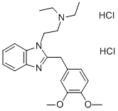 1-(2-Diethylaminoethyl)-2-(3,4-dimethoxybenzyl)-benzimidazole dihydroc hloride Structure
