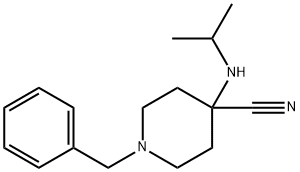 1-benzyl-4-(isopropylamino)piperidine-4-carbonitrile Structure