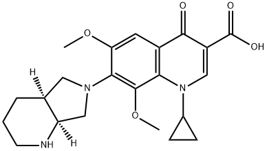 1-Cyclopropyl-1,4-dihydro-6,8-dimethoxy-7-[(4aS,7aS)-octahydro-6H-pyrrolo[3,4-b]pyridin-6-yl]-4-oxo-3-quinolinecarboxylic acid Structure