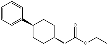 Cyclohexaneacetic acid, 4-phenyl-, ethyl ester, trans- Structure