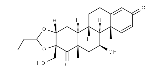 16α,17-[(1RS)-Butylidenebis(oxy)]-11β-hydroxy-17-(hydroxyMethyl)-D-hoMoandrosta-1,4-diene-3,17a-dione  (Mixture of DiastereoMers) Structure