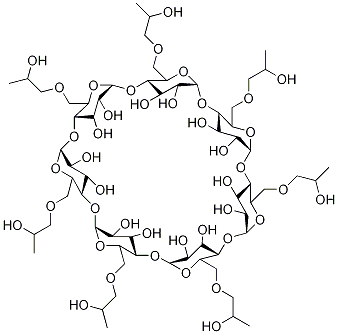6A,6B,6C,6D,6E,6F,6G-Heptakis-O-(2-hydroxypropyl)-β-cyclodextrin Structure