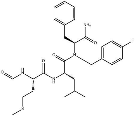 N-FORMYL-MET-LEU-PHE P-FLUOROBENZYLAMIDE Structure