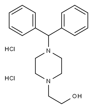 4-(DIPHENYLMETHYL)-1-PIPERAZINEETHANOL DIHYDROCHLORIDE Structure
