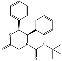 tert-Butyl (2S,3R)-(+)-6-oxo-2,3-diphenyl-4-morpholinecarboxylate Structure