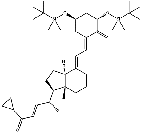 (2E,4R)-4-[(1R,3aS,4E,7aR)-4-[(2E)-2-[(3S,5R)-3,5-Bis[[(tert-butyl)dimethylsilyl]oxy]-2-methylenecyclohexylidene]ethylidene]octahydro-7a-methyl-1H-inden-1-yl]-1-cyclopropyl-2-penten-1-one Structure
