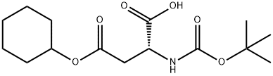 Boc-D-aspartic acid 4-cyslohexyl ester Structure
