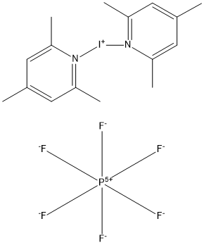 Bis(2,4,6-trimethylpyridine)iodine(I) hexafluorophosphate Structure