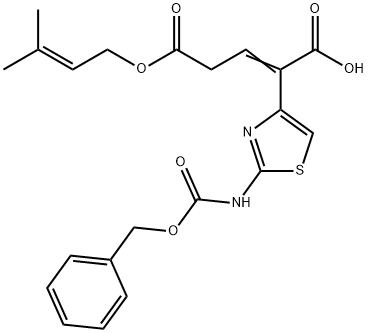 2-[2-[[(Phenylmethoxy)carbonyl]amino]-4-thiazolyl]-2-pentenedioic acid 5-(3-methyl-2-butenyl) ester Structure