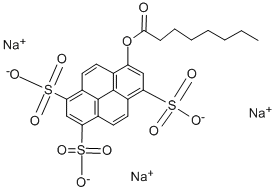 8-OCTANOYLOXYPYRENE-1,3,6-TRISULFONIC ACID TRISODIUM SALT Structure