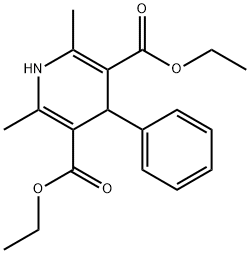 Diethyl2,6-dimethyl-4-phenyl-1,4-dihydropyridine-3,5-dicarboxylate Structure