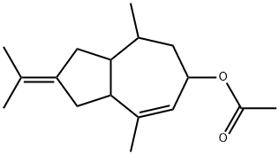 1,2,3,3a,4,5,6,8a-octahydro-2-isopropylidene-4,8-dimethylazulen-6-yl acetate  Structure
