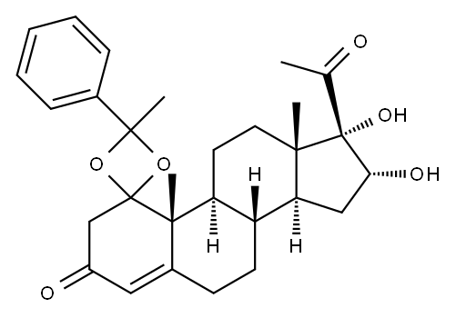 16-alpha,17-dihydroxy-alpha-methylbenzylidenedioxyprogesterone Structure