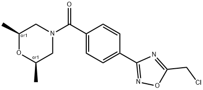 (2R,6S)-4-{4-[5-(chloromethyl)-1,2,4-oxadiazol-3-yl]benzoyl}-2,6-dimethylmorpholine Structure