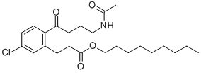 Nonyl 2-(4-acetamidobutyryl)-5-chlorohydrocinnamate Structure
