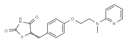 5-[4-[2-[N-Methyl-N-(2-pyridinyl)amino]ethoxy]benzylidene]-2,4-thiazolidinedione Structure