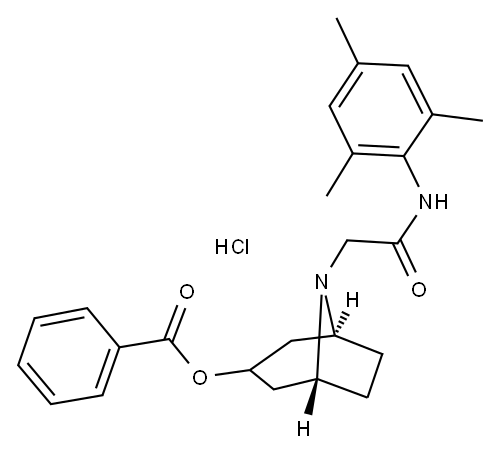 3-Benzoyloxynortropanoacetomesidide hydrochloride Structure