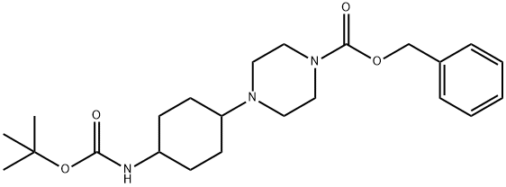 4-(4-tert-ButoxycarbonylaMino-cyclohexyl)-piperazine-1-carboxylic acid benzyl ester Structure