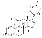 9-fluoro-11beta,21-dihydroxypregna-1,4,16-triene-3,20-dione 21-acetate Structure