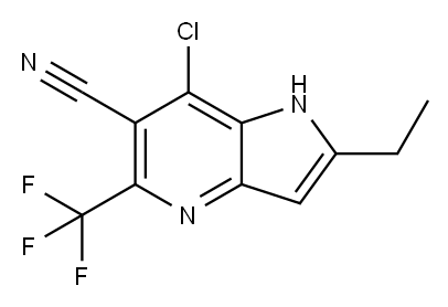 7-Chloro-2-ethyl-5-(trifluoromethyl)-1H-pyrrolo[3,2-b]pyridine-6-carbonitrile Structure