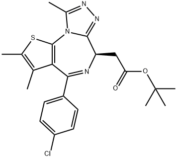 (R)-(-)-tert-Butyl 2-(4-(4-chlorophenyl)-2,3,9-trimethyl-6H-thieno[3,2-f][1,2,4]triazolo[4,3-a][1,4]diazepin-6-yl)acetate Structure
