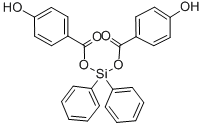 Benzoic acid, 4-hydroxy-, diphenylsilylene ester Structure