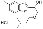 alpha-((2-(Dimethylamino)ethoxy)methyl)-5-methylbenzo(b)thiophene-2-me thanol hydrochloride Structure