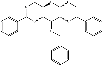 Methyl-4,6-di-O-benzylidene-2,3-di-O-benzyl-α-D-glucopyranoside Structure