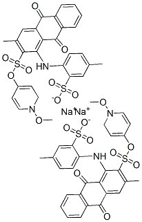 disodium 2-[(4-azanidyloxysulfonyl-3-methyl-9,10-dioxo-anthracen-1-yl) amino]-5-methyl-benzenesulfonate Structure