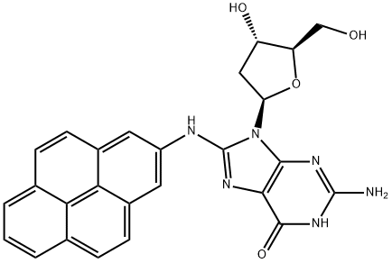 N-(deoxyguanosin-8-yl)-2-aminopyrene Structure