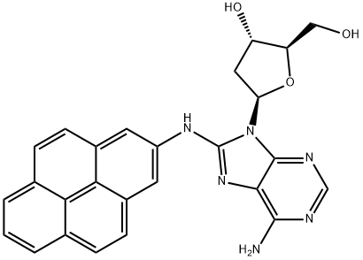 N-(deoxyadenosin-8-yl)-2-aminopyrene Structure